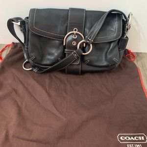 Black leather Coach bag